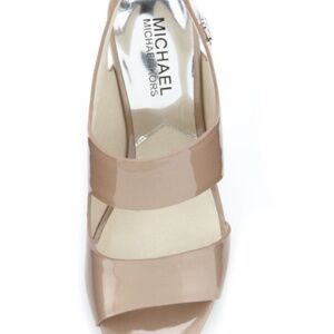 Michael Kors Nude Patent Leather Rochelle Sandals